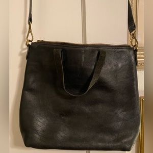 Madewell Small Inset Zip Transport Crossbody, true black and gold